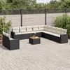 Image de vidaXL Salon de jardin 12 pcs avec coussins noir résine tressée