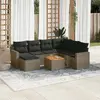Image de vidaXL Salon de jardin 8 pcs avec coussins gris résine tressée