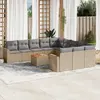 Image de vidaXL Salon de jardin avec coussins 12 pcs beige résine tressée