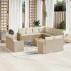 Image de vidaXL Salon de jardin avec coussins 12 pcs beige résine tressée
