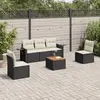 Image de vidaXL Salon de jardin 6 pcs avec coussins noir résine tressée
