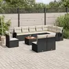 Image de vidaXL Salon de jardin 11 pcs avec coussins noir résine tressée