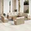 Image de vidaXL Salon de jardin avec coussins 12 pcs beige résine tressée