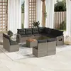 Image de vidaXL Salon de jardin avec coussins 12 pcs gris résine tressée