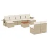 Image de vidaXL Salon de Jardin avec Coussins 10 pcs Beige résine tressée