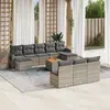 Image de vidaXL Salon de jardin 11 pcs avec coussins gris résine tressée