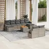 Image de vidaXL Salon de jardin avec coussins 10 pcs gris résine tressée