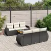 Image de vidaXL Salon de jardin 7 pcs avec coussins noir résine tressée
