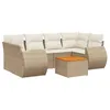 Image de vidaXL Salon de Jardin avec Coussins 7 pcs, Canapés de Terrasse, Ensemble de Meubles de Patio, Mobilier d'Extérieur, Beige Résine Tressée