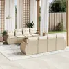 Image de vidaXL Salon de jardin avec coussins 9 pcs beige résine tressée