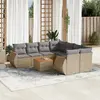Image de vidaXL Salon de jardin avec coussins 9 pcs beige résine tressée