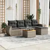 Image de vidaXL Salon de jardin 6 pcs avec coussins gris résine tressée