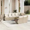 Image de vidaXL Salon de jardin avec coussins 9 pcs beige résine tressée