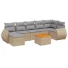 Image de vidaXL Salon de Jardin avec Coussins 8 pcs, Canapés de Terrasse, Ensemble de Meubles de Patio, Mobilier d'Extérieur, Beige Résine Tressée