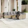 Image de vidaXL Salon de jardin avec coussins 10 pcs beige résine tressée