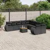 Image de vidaXL Salon de jardin 11 pcs avec coussins noir résine tressée