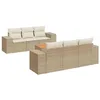 Image de vidaXL Salon de Jardin avec Coussins 7 pcs, Canapés et Table de Terrasse, Ensemble de Meubles d'Extérieur Patio, Beige Résine Tressée