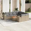 Image de vidaXL Salon de jardin avec coussins 9 pcs beige résine tressée