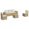 Image de vidaXL Salon de Jardin avec Coussins 6 pcs, Canapés de Patio, Ensemble de Meubles, Mobilier de Terrasse Extérieur, Beige Résine Tressée