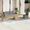 Image de vidaXL Salon de jardin avec coussins 6 pcs beige résine tressée