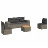 Image de vidaXL Salon de Jardin 6 pcs avec Coussins Gris résine tressée