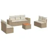 Image de vidaXL Salon de Jardin avec Coussins 8 pcs, Canapés et Table de Terrasse, Ensemble de Meubles d'Extérieur Patio, Moderne, Beige Résine Tressée