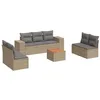 Image de vidaXL Salon de Jardin avec Coussins 8 pcs, Canapés et Table de Terrasse, Ensemble de Meubles d'Extérieur Patio, Moderne, Beige Résine Tressée