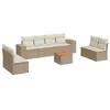 Image de vidaXL Salon de Jardin avec Coussins 9 pcs, Canapés et Table de Terrasse, Ensemble de Meubles d'Extérieur Patio, Moderne, Beige Résine Tressée