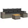 Image de vidaXL Salon de Jardin 6 pcs avec Coussins Gris résine tressée