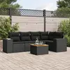 Image de vidaXL Salon de jardin 6 pcs avec coussins noir résine tressée