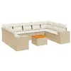 Image de vidaXL Salon de Jardin avec Coussins 10 pcs, Canapés de Terrasse, Ensemble de Meubles de Patio, Mobilier d'Extérieur, Beige Résine Tressée