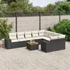 Image de vidaXL Salon de jardin 10 pcs avec coussins noir résine tressée