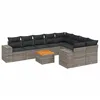 Image de vidaXL Salon de Jardin avec Coussins 10 pcs, Canapés de Terrasse, Ensemble de Meubles de Patio, Mobilier d'Extérieur, Gris Résine Tressée