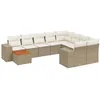 Image de vidaXL Salon de Jardin avec Coussins 10 pcs, Canapés de Terrasse, Ensemble de Meubles de Patio, Mobilier d'Extérieur, Beige Résine Tressée
