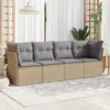 Image de vidaXL Salon de jardin avec coussins 4 pcs beige résine tressée