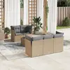 Image de vidaXL Salon de jardin avec coussins 6 pcs beige résine tressée