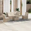 Image de vidaXL Salon de jardin avec coussins 6 pcs beige résine tressée