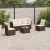Image de vidaXL Salon de jardin avec coussins 6 pcs marron résine tressée