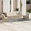 Image de vidaXL Salon de jardin avec coussins 6 pcs beige résine tressée