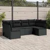 Image de vidaXL Salon de jardin 6 pcs avec coussins noir résine tressée