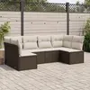 Image de vidaXL Salon de jardin avec coussins 6 pcs marron résine tressée