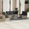 Image de vidaXL Salon de jardin 8 pcs avec coussins gris clair résine tressée