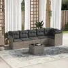 Image de vidaXL Salon de jardin avec coussins 7 pcs gris résine tressée