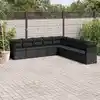 Image de vidaXL Salon de jardin 9 pcs avec coussins noir résine tressée