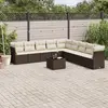 Image de vidaXL Salon de jardin 10 pcs avec coussins marron résine tressée
