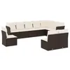 Image de vidaXL Salon de Jardin avec Coussins 10 pcs, Canapés de Terrasse, Ensemble de Meubles de Patio, Mobilier d'Extérieur, Noir Résine Tressée
