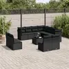 Image de vidaXL Salon de jardin 12 pcs avec coussins noir résine tressée