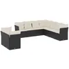 Image de vidaXL Salon de Jardin avec Coussins 9 pcs, Canapés de Terrasse, Ensemble de Meubles de Patio, Mobilier d'Extérieur, Noir Résine Tressée