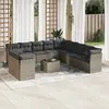 Image de vidaXL Salon de jardin avec coussins 12 pcs gris résine tressée