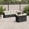 Image de vidaXL Salon de jardin 7 pcs avec coussins noir résine tressée